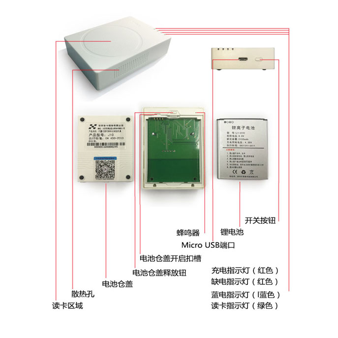 华旭J10B蓝牙身份证读卡器