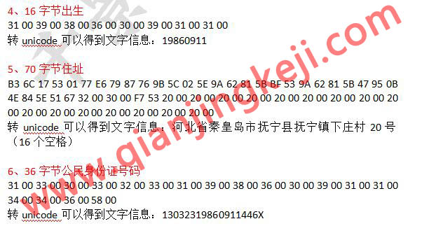 身份证信息解析说明